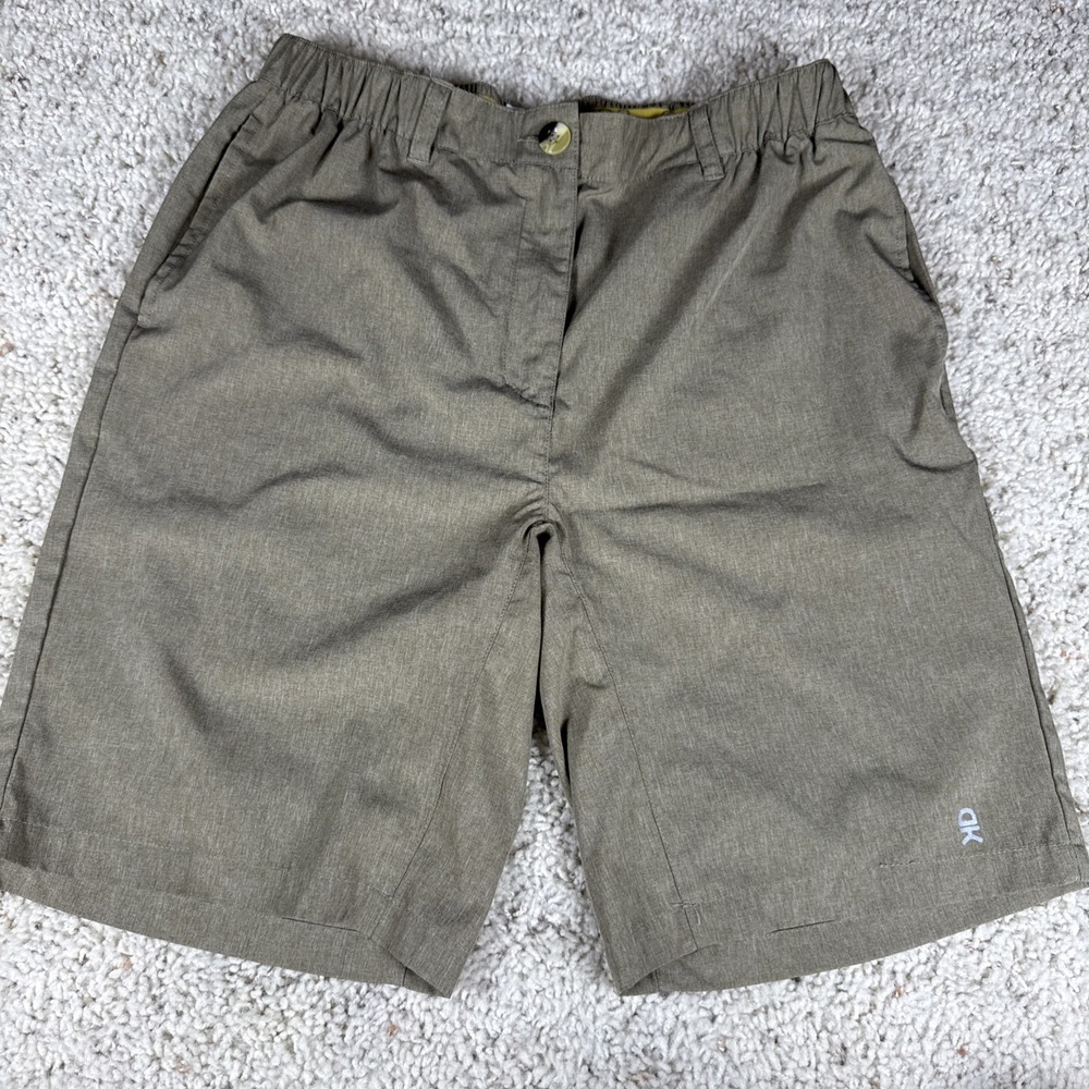 Little Donkey Andy Power Dry Hybrid Shorts Gray 9" Medium Heather‎ Tan EUC